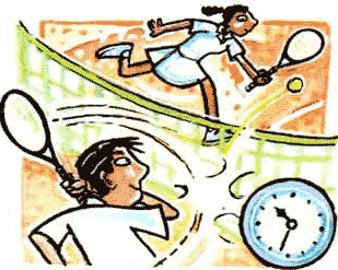Past Continuous Tense Illustration (They are playing tennis)