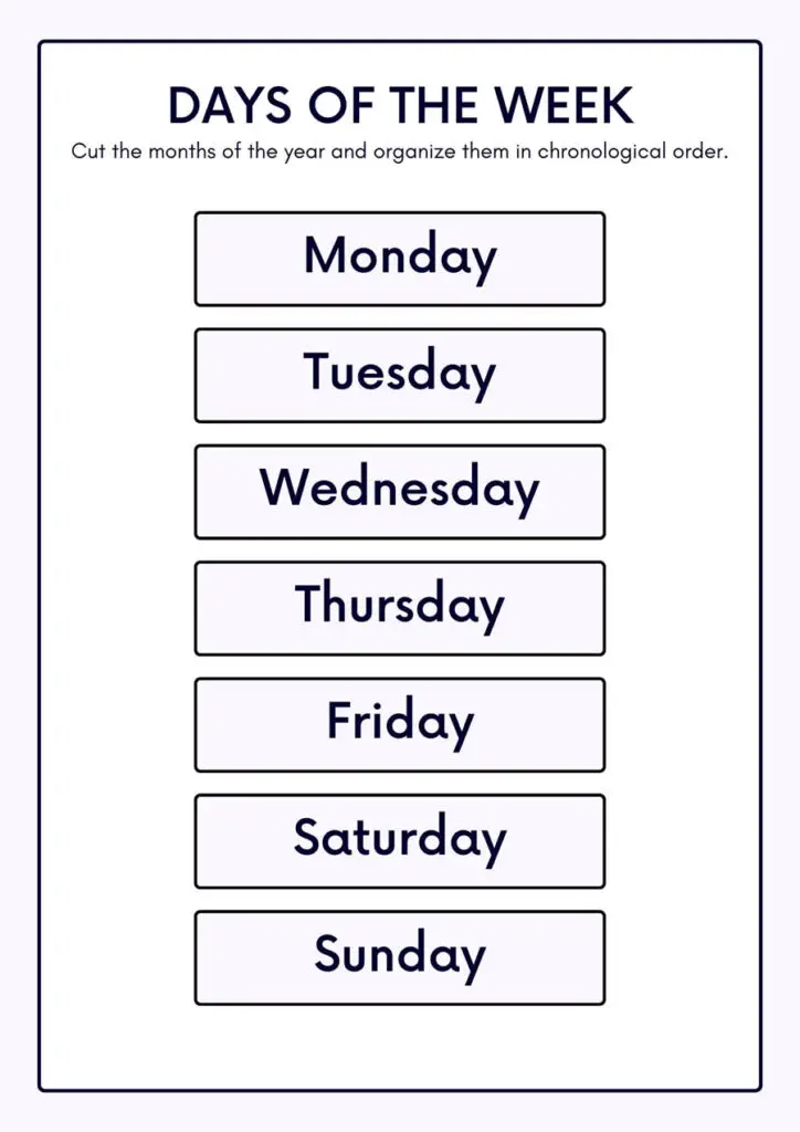 Days of The Week Worksheet
