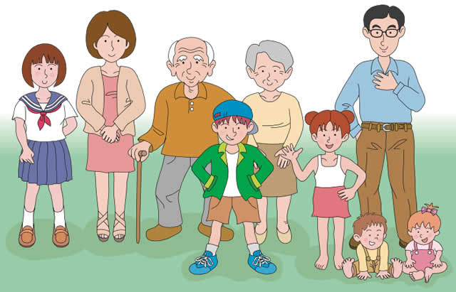 Reading Comprehension about Family -
Large Family (Family Members)