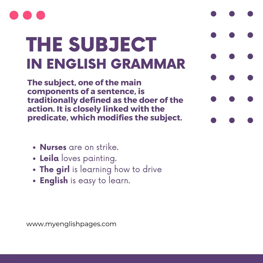 The Subject In Grammar