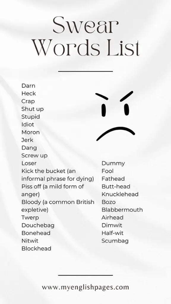 Foul Words List