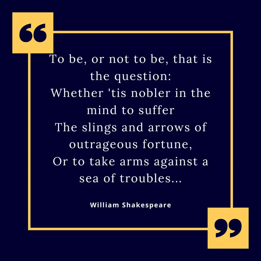 To be or not to be: Quote