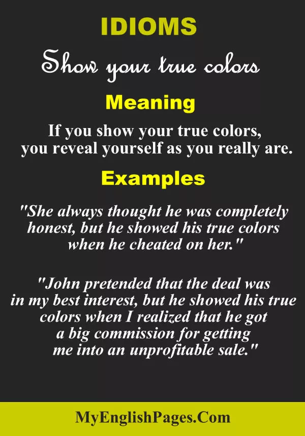 What does show your true colors mean?